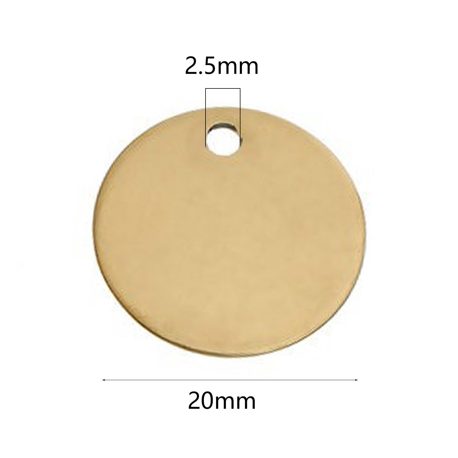 Picture of 304 Stainless Steel Blank Stamping Tags Charms Round Gold Plated One-sided Polishing 20mm Dia., 3 PCs