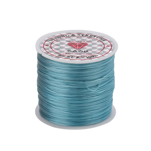 Picture of Polyester Jewelry Thread Cord Blue Elastic 0.5mm, 1 Roll (Approx 50 M/Roll)