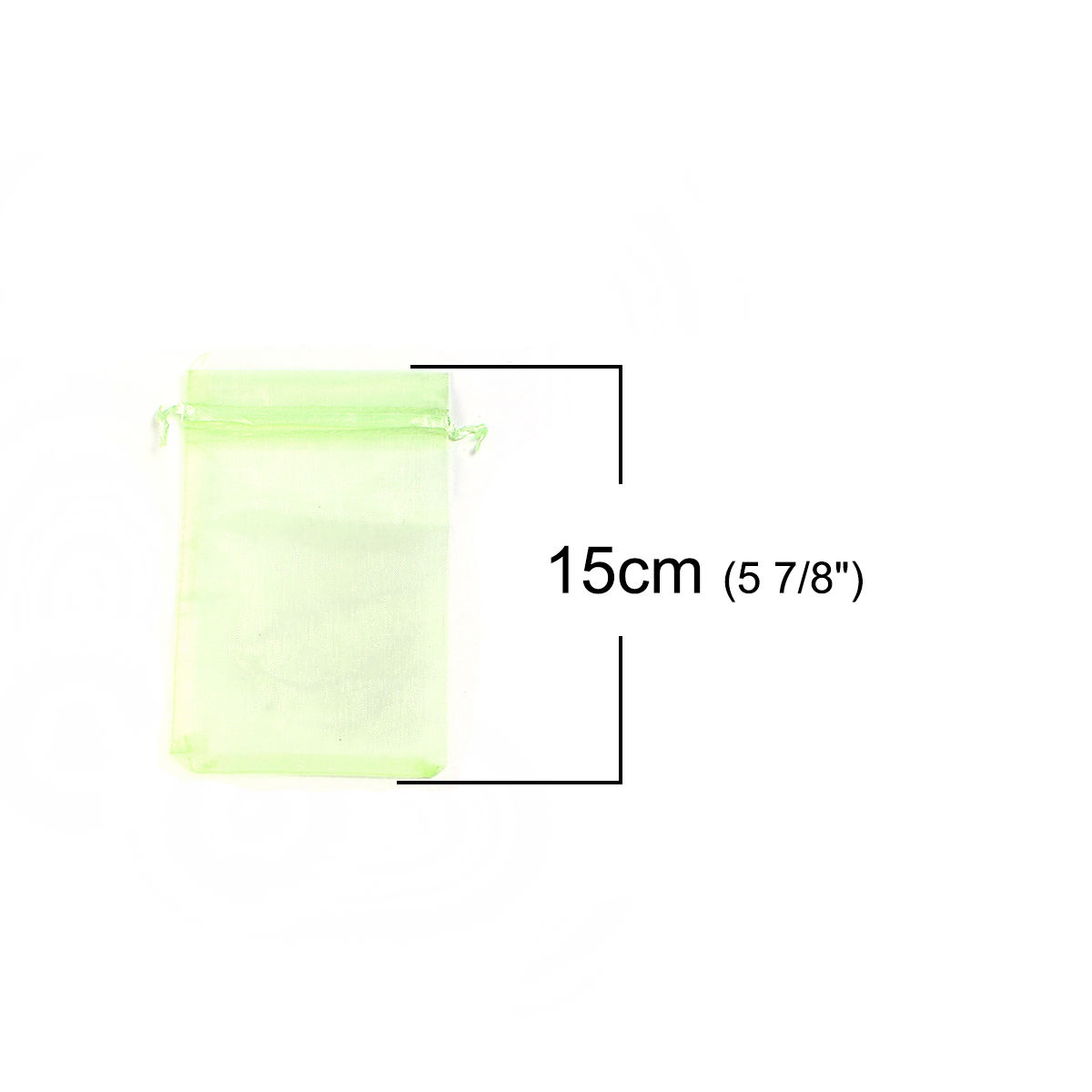 Picture of Wedding Gift Organza Jewelry Bags Drawstring Rectangle Fruit Green (Usable Space: 13x10cm) 15cm(5 7/8") x 10cm(3 7/8"), 20 PCs