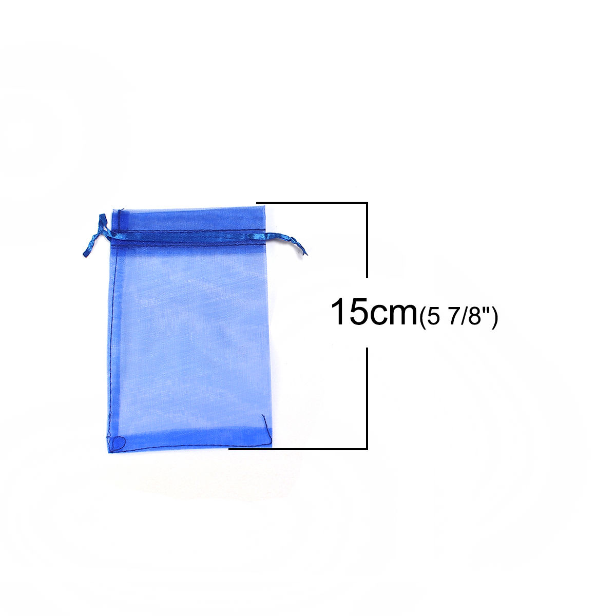 Picture of Wedding Gift Organza Jewelry Bags Drawstring Rectangle Royal Blue (Usable Space: 13x10cm) 15cm(5 7/8") x 10cm(3 7/8"), 20 PCs