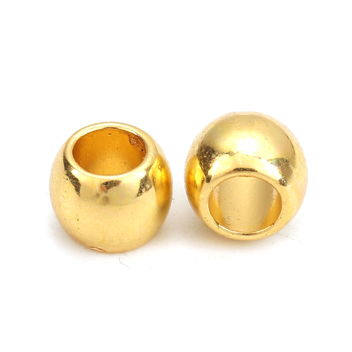 Picture of Zinc Based Alloy Spacer Beads Round Gold Plated 7mm x 6mm, Hole: Approx 4mm, 100 PCs