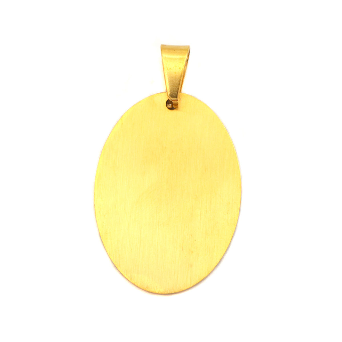 Picture of 304 Stainless Steel Blank Stamping Tags Pendants Oval Gold Plated One-sided Polishing 4.3cm x 2.5cm, 1 Piece