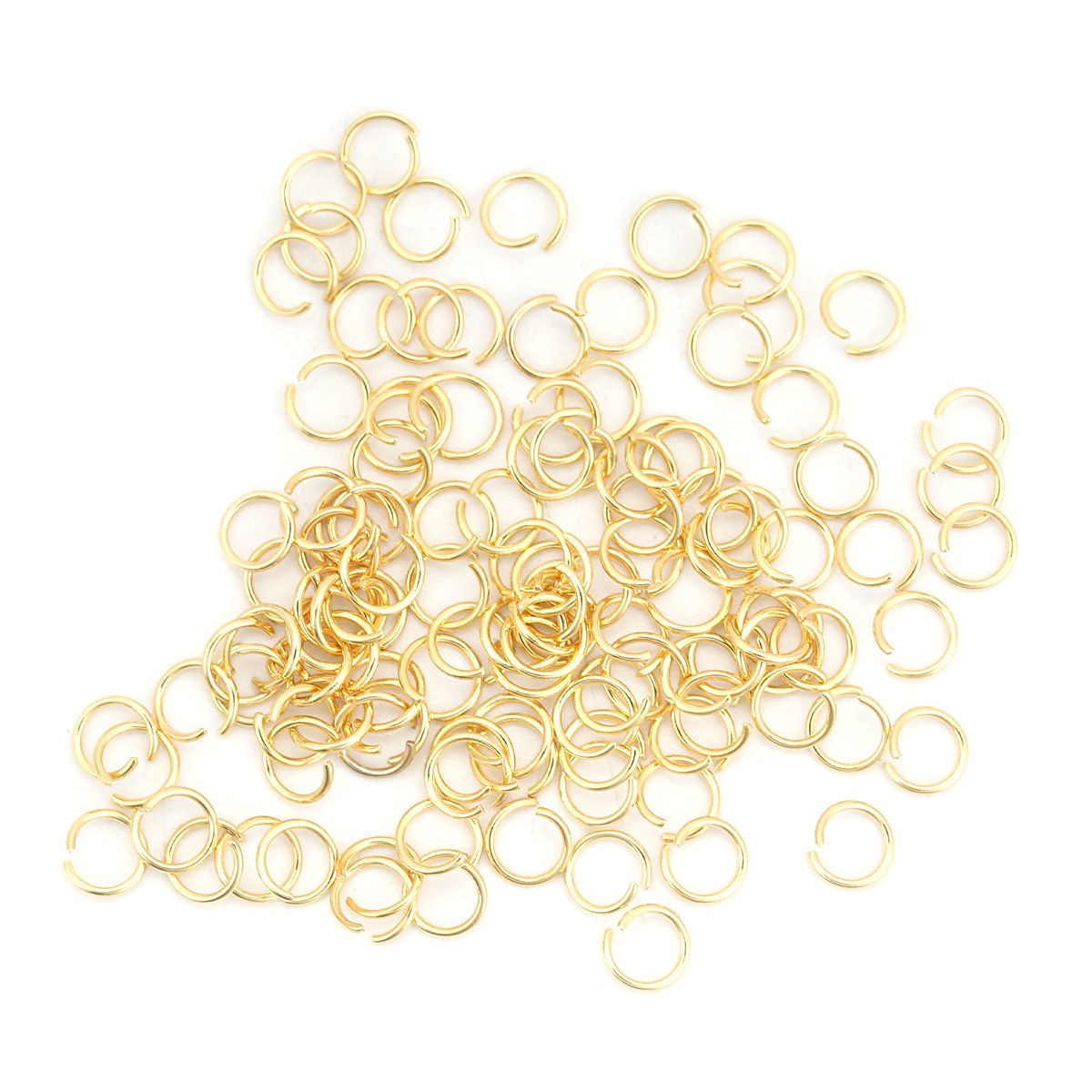 Picture of (22 gauge) 304 Stainless Steel Open Jump Rings Findings Gold Plated 5mm Dia., 1000 PCs