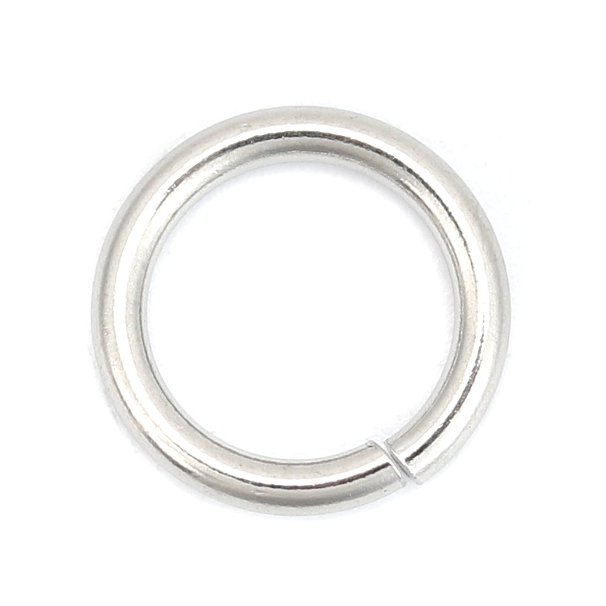 Picture of 1.6mm 304 Stainless Steel Open Jump Rings Findings Silver Tone 12mm Dia., 500 PCs
