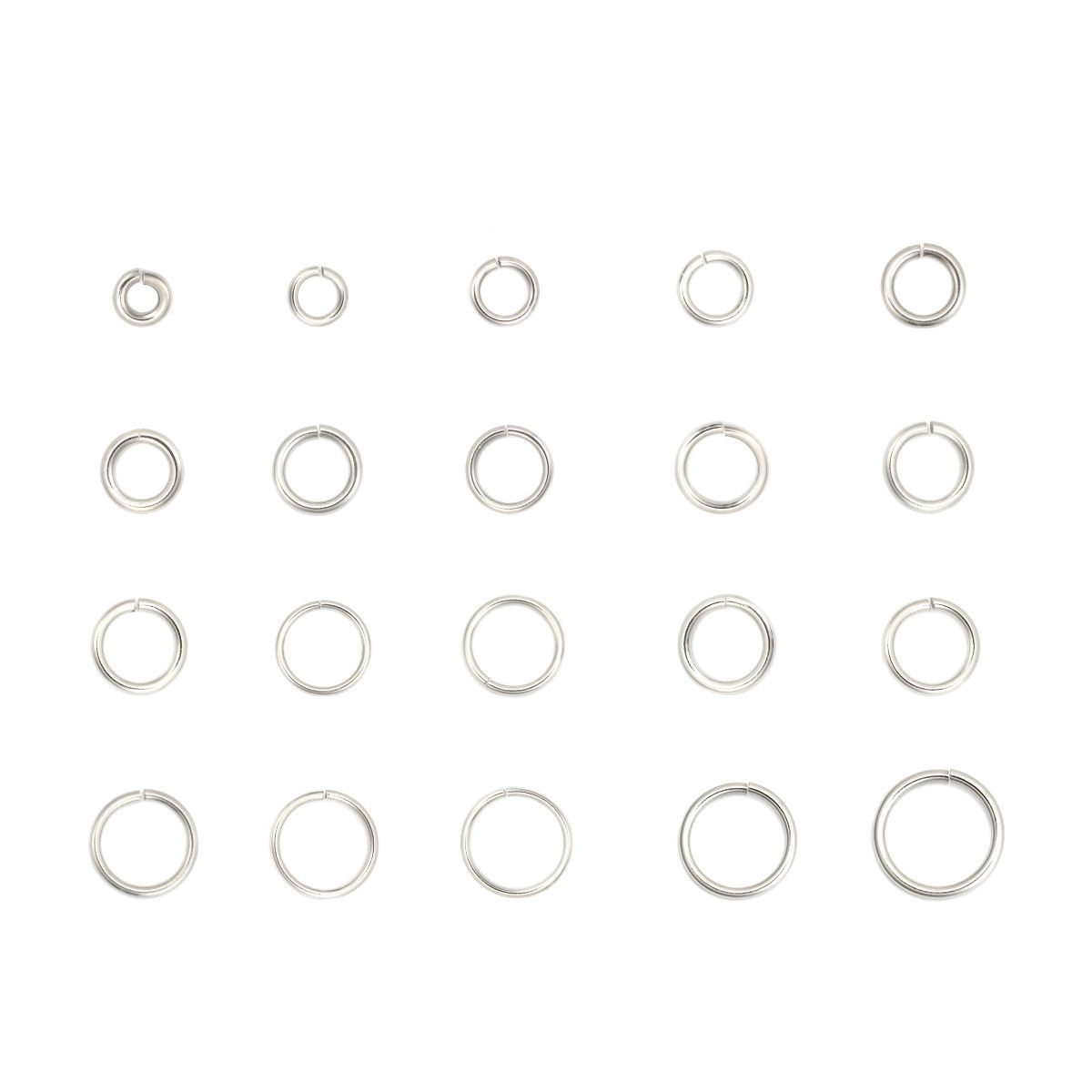 Picture of 2mm 304 Stainless Steel Open Jump Rings Findings Silver Tone 16mm Dia., 5 Packets(about 1300 PCs)