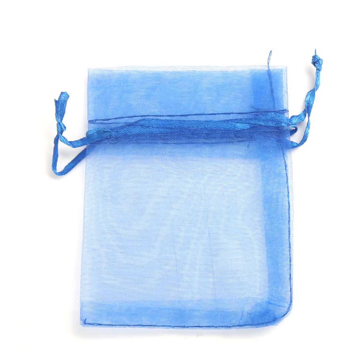 Picture of Wedding Gift Organza Jewelry Bags Drawstring Rectangle Royal Blue 10cm x8cm(3 7/8" x3 1/8"), (Usable Space: 8x8cm) 30 PCs