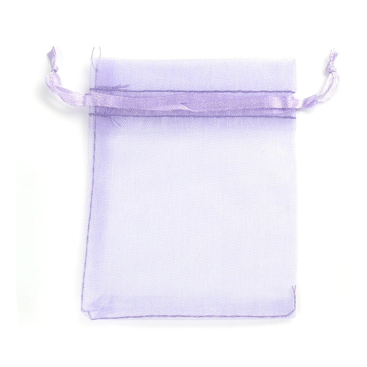 Picture of Wedding Gift Organza Jewelry Bags Drawstring Rectangle Violet 10cm x8cm(3 7/8" x3 1/8"), (Usable Space: 8x8cm) 30 PCs