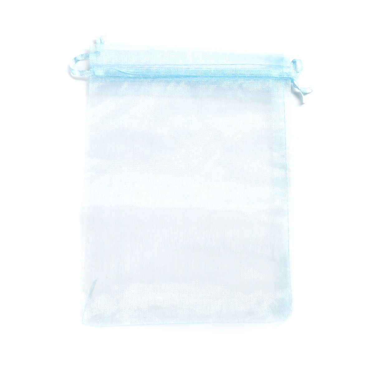 Picture of Wedding Gift Organza Jewelry Bags Drawstring Rectangle Light Blue (Usable Space: 13.5x10.5cm) 16cm x 11cm, 20 PCs