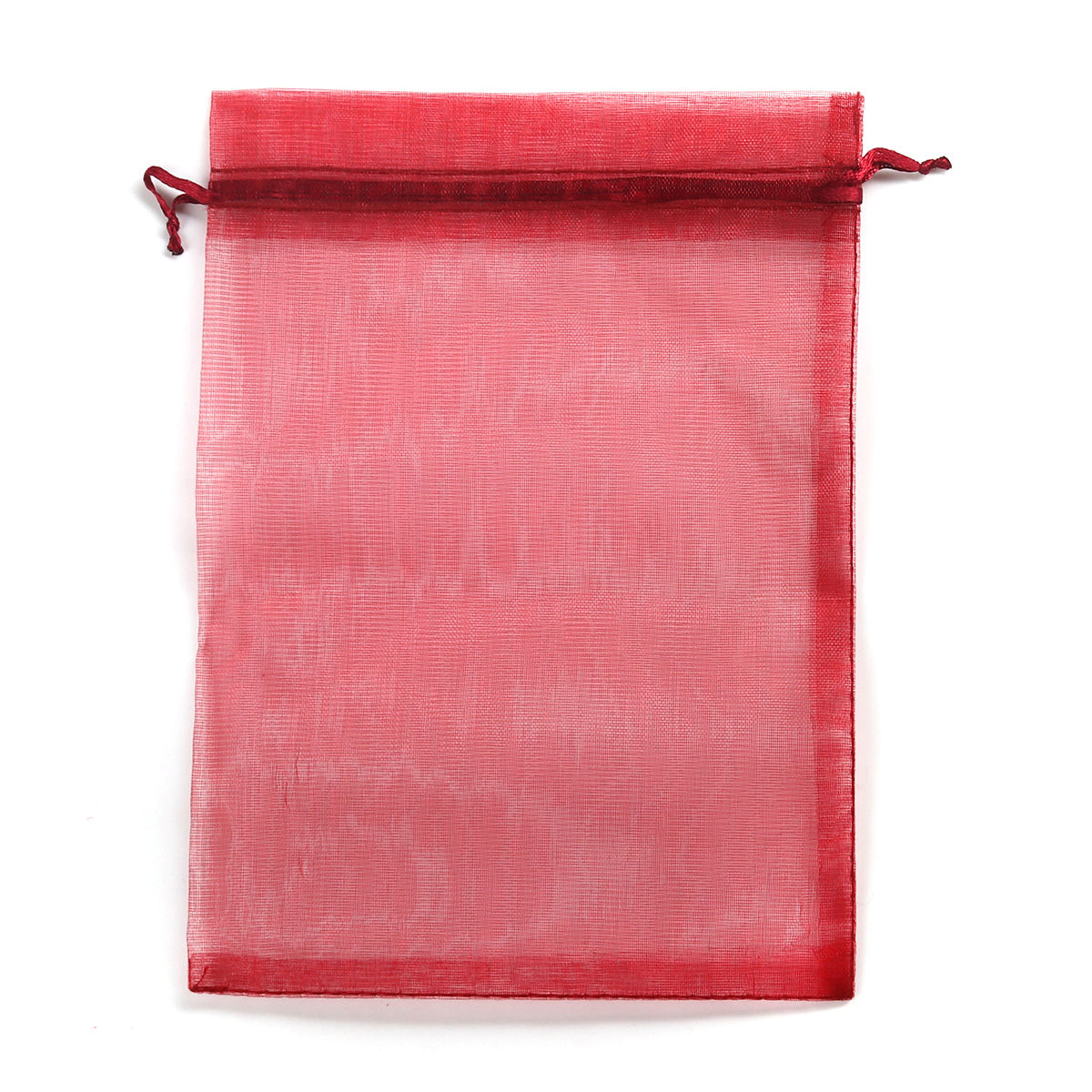 Picture of Wedding Gift Organza Jewelry Bags Drawstring Rectangle Wine Red (Usable Space: 13.5x10.5cm) 16cm x 11cm, 20 PCs