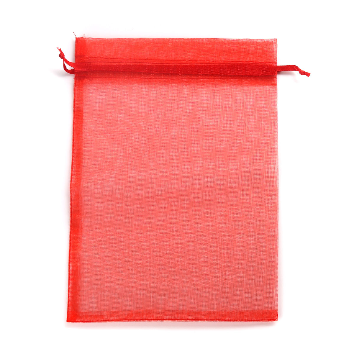 Picture of Wedding Gift Organza Jewelry Bags Drawstring Rectangle Red (Usable Space: 12x9.5cm) 14.5cm x 10cm, 20 PCs