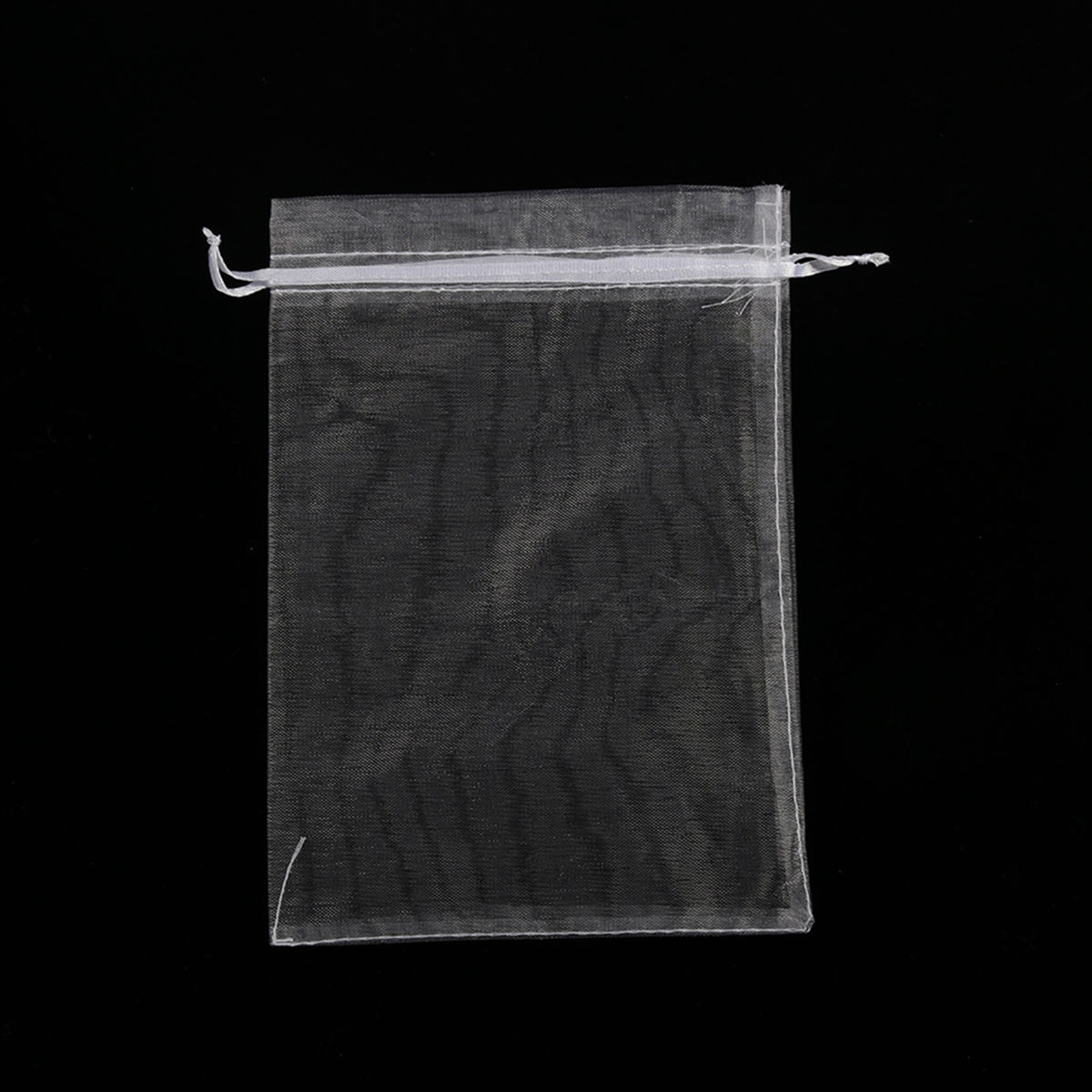 Picture of Wedding Gift Organza Jewelry Bags Drawstring Rectangle White (Usable Space: 13.5x10.5cm) 16cm x 11cm, 20 PCs