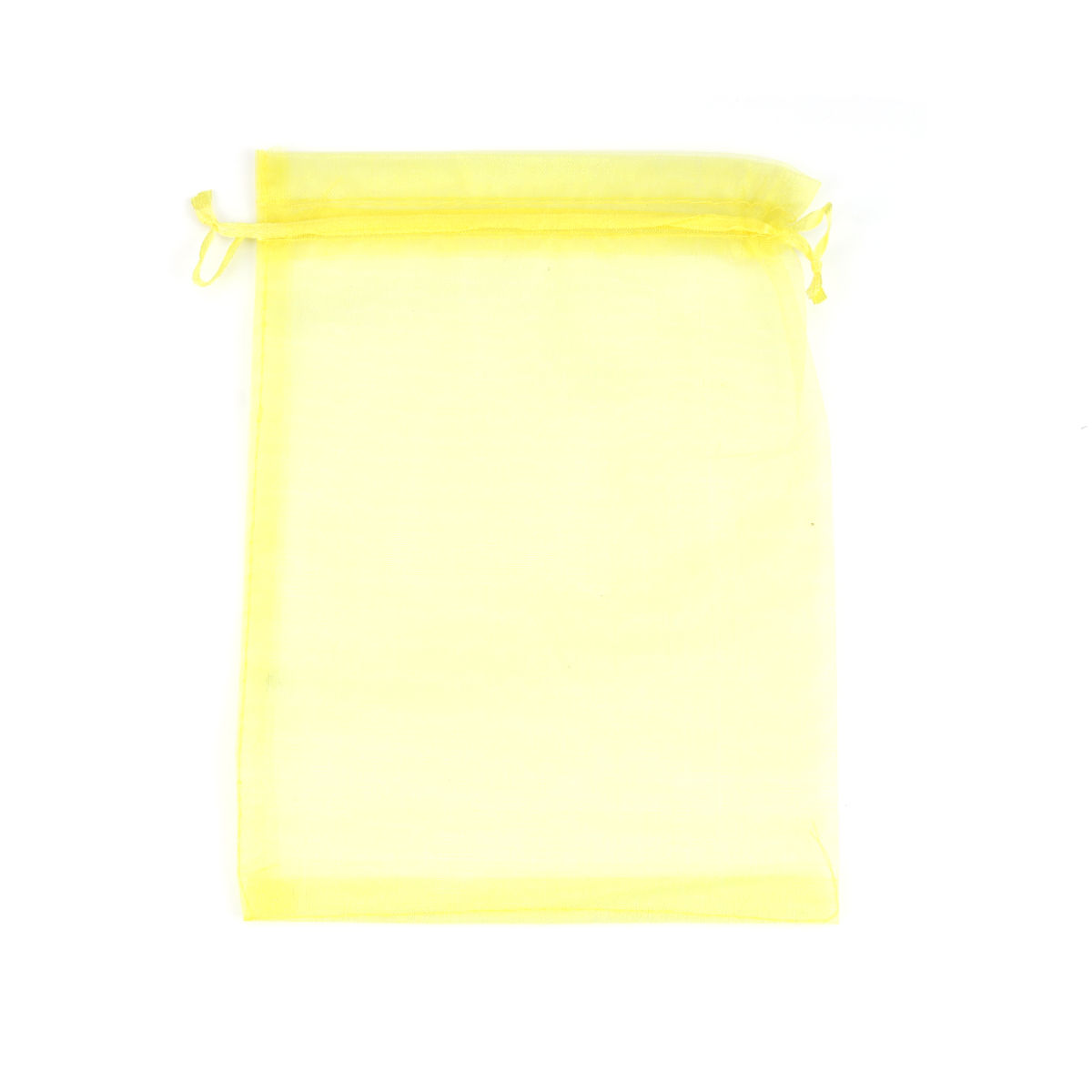 Picture of Wedding Gift Organza Jewelry Bags Drawstring Rectangle Yellow 20cm x15cm(7 7/8" x5 7/8"), (Usable Space: 17x14.5cm) 20 PCs