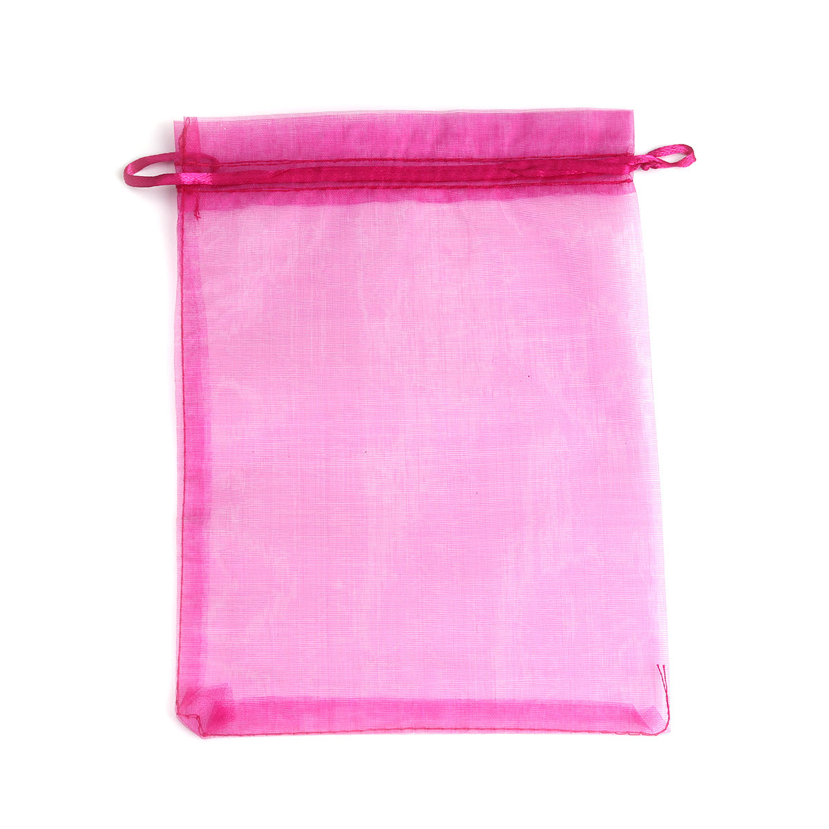 Picture of Wedding Gift Organza Jewelry Bags Drawstring Rectangle Fuchsia 20cm x15cm(7 7/8" x5 7/8"), (Usable Space: 17x14.5cm) 20 PCs