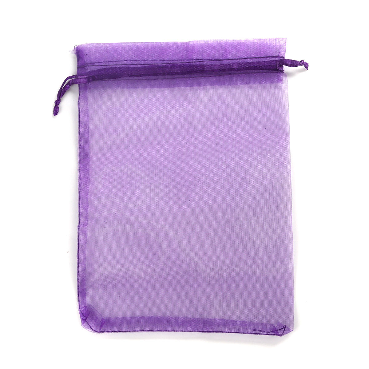 Picture of Wedding Gift Organza Jewelry Bags Drawstring Rectangle Dark Purple (Usable Space: 15.5x12.5cm) 18cm x 12.8cm, 20 PCs