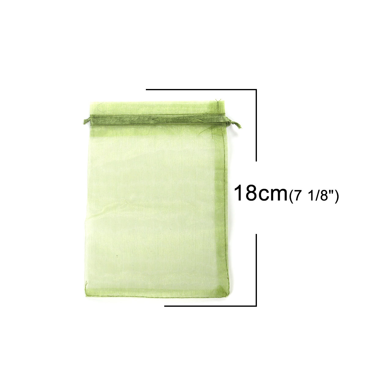 Picture of Wedding Gift Organza Jewelry Bags Drawstring Rectangle Army Green (Usable Space: 15.5x12.5cm) 18cm x 12.8cm, 20 PCs