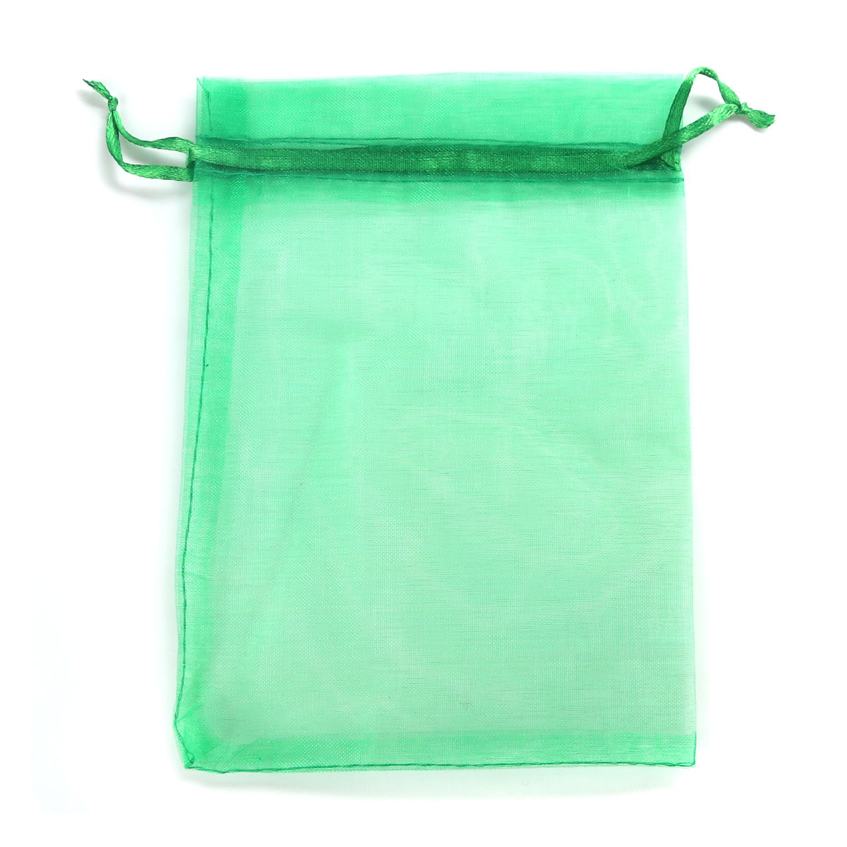 Picture of Wedding Gift Organza Jewelry Bags Drawstring Rectangle Dark Green (Usable Space: 15.5x12.5cm) 18cm x 12.8cm, 20 PCs