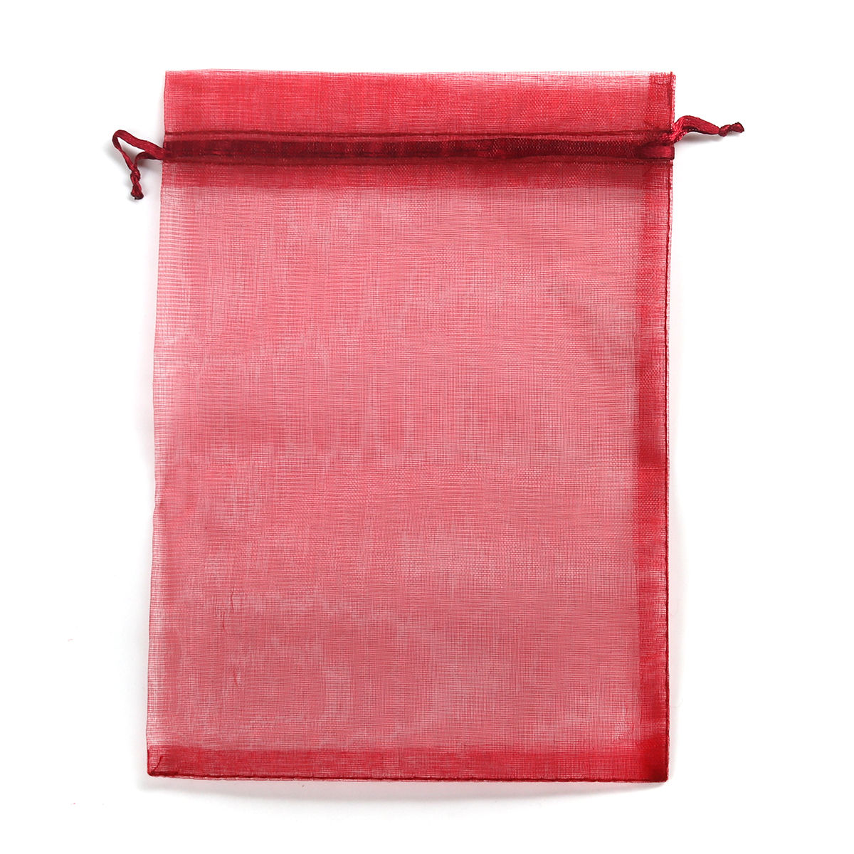 Picture of Wedding Gift Organza Jewelry Bags Drawstring Rectangle Wine Red (Usable Space: 15.5x12.5cm) 17.5cm x 12.8cm, 20 PCs