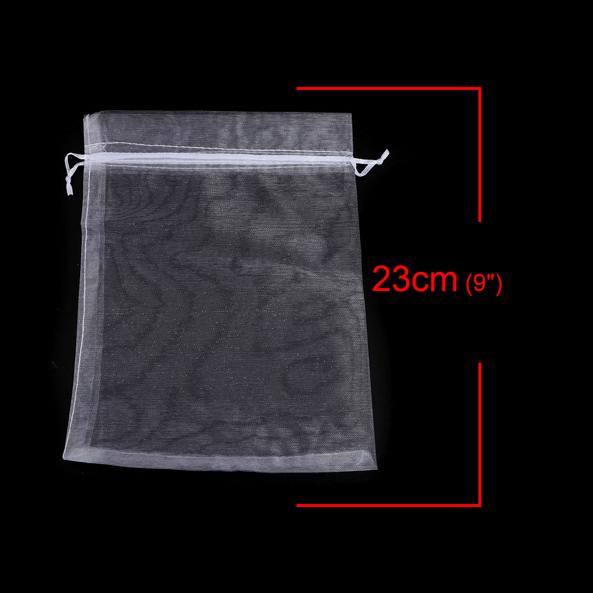 Picture of Wedding Gift Organza Jewelry Bags Drawstring Rectangle White (Usable Space: 19x16.5cm) 23cm x 17cm, 20 PCs