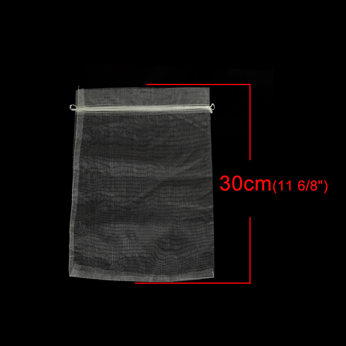 Picture of Wedding Gift Organza Drawstring Bags Rectangle Beige (Usable Space: 26x20cm) 30cm x 20cm, 10 PCs
