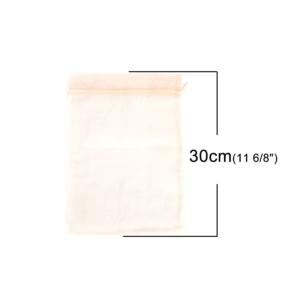 Picture of Wedding Gift Organza Drawstring Bags Rectangle Champagne (Usable Space: 26x20cm) 30cm x 20cm, 10 PCs