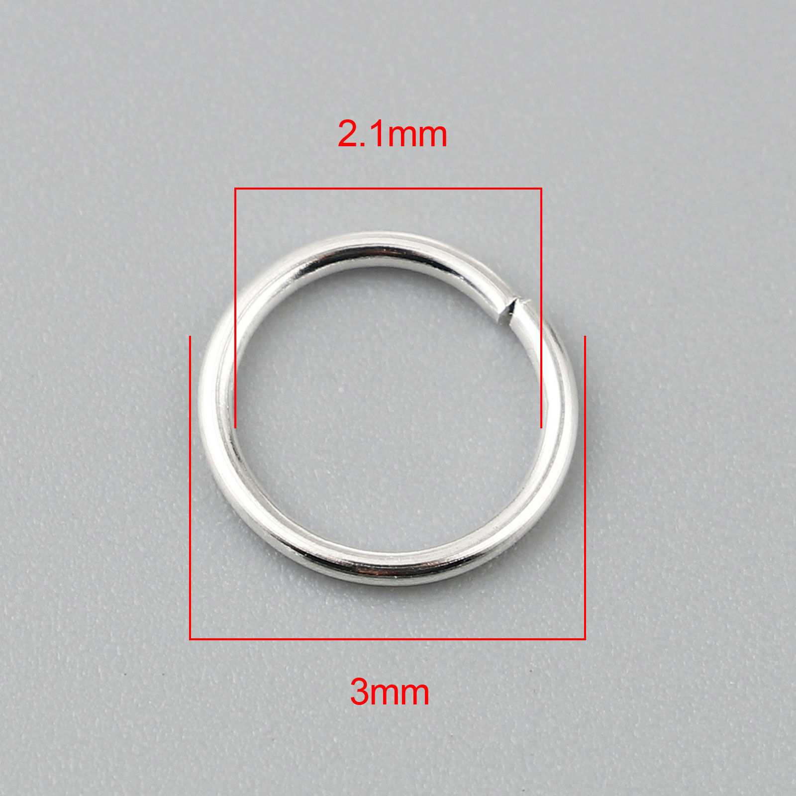 Picture of 0.5mm Iron Based Alloy Open Jump Rings Findings Circle Ring Silver Plated 3mm Dia, 200 PCs