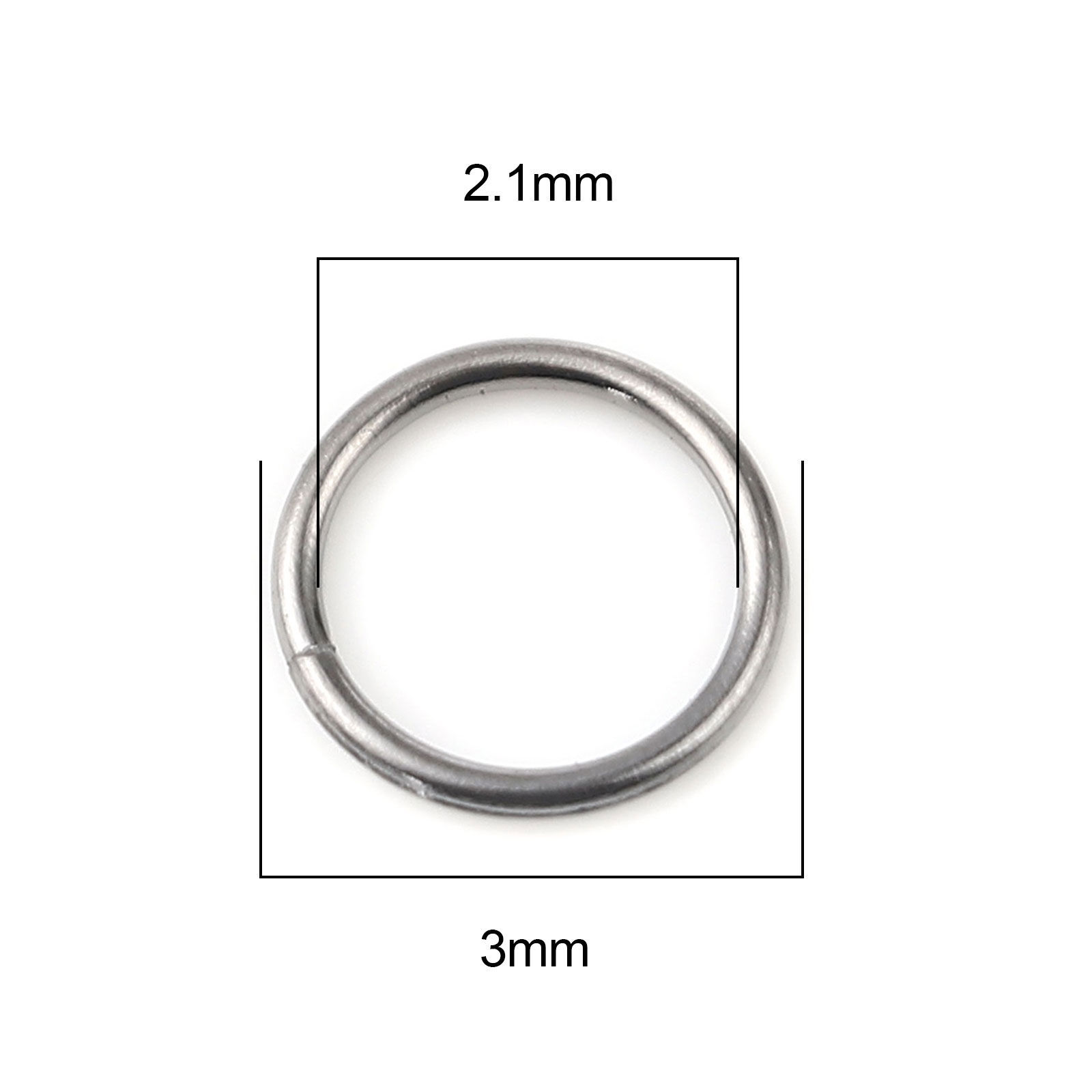 Picture of 0.5mm Iron Based Alloy Open Jump Rings Findings Circle Ring Gunmetal 3mm Dia, 200 PCs