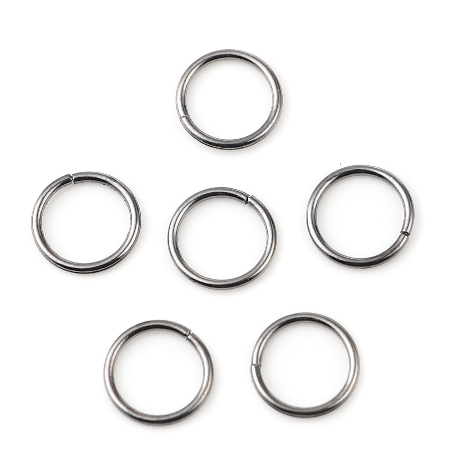 Picture of 0.7mm Iron Based Alloy Open Jump Rings Findings Circle Ring Gunmetal 4mm Dia, 200 PCs