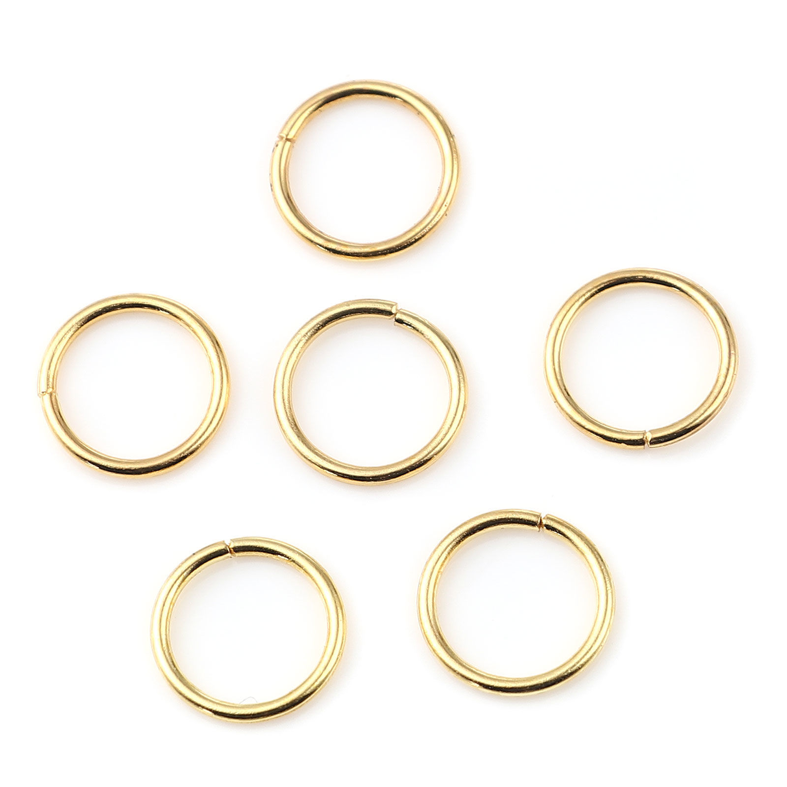 Picture of 0.7mm Iron Based Alloy Open Jump Rings Findings Circle Ring Gold Plated 5mm Dia, 200 PCs