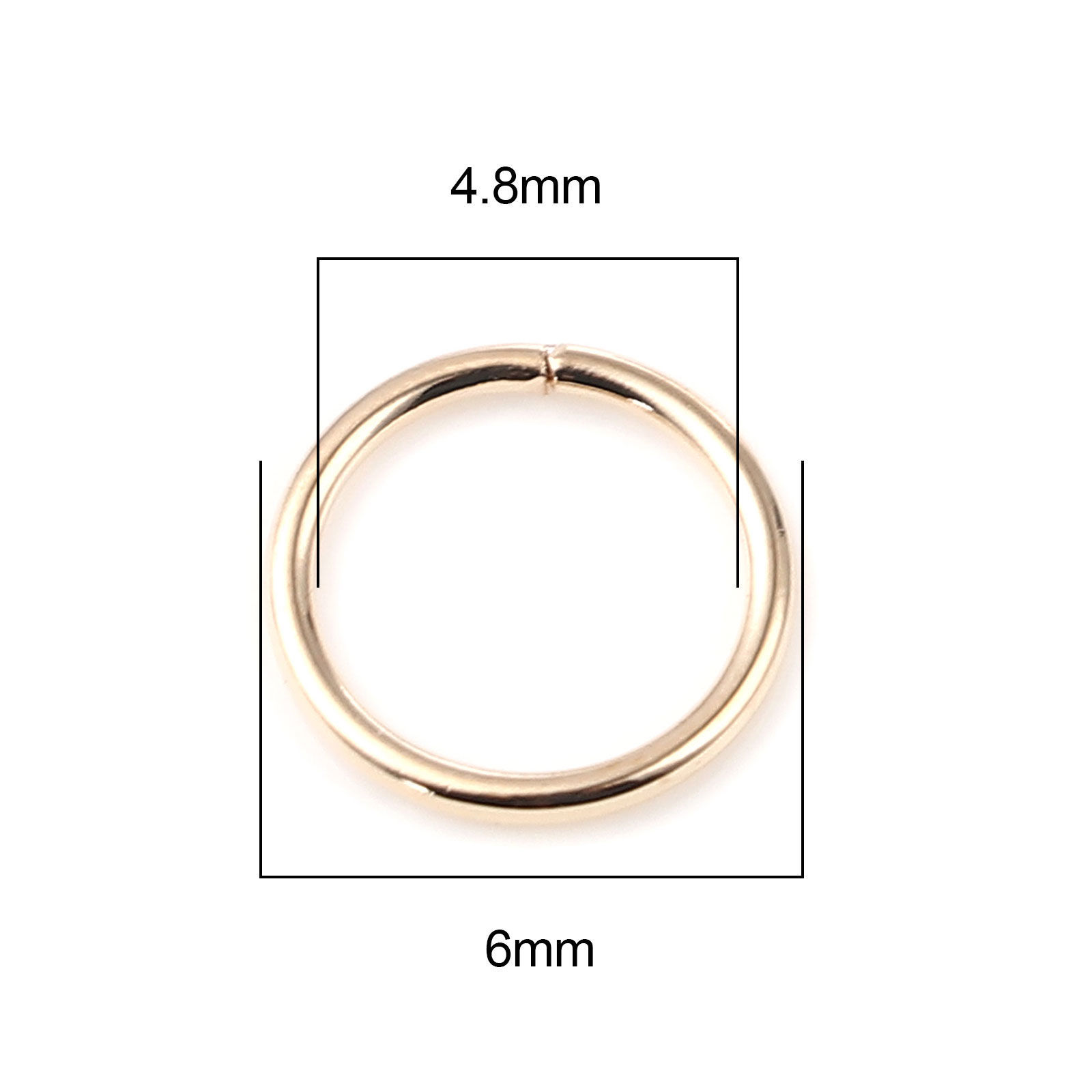 Picture of 0.7mm Iron Based Alloy Open Jump Rings Findings Circle Ring KC Gold Plated 6mm Dia, 200 PCs