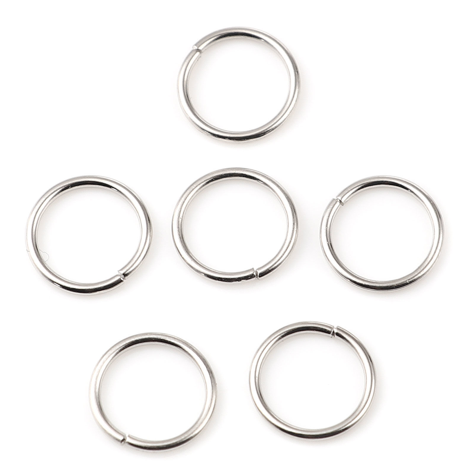 Picture of 0.7mm Iron Based Alloy Open Jump Rings Findings Circle Ring Silver Tone 7mm Dia, 200 PCs