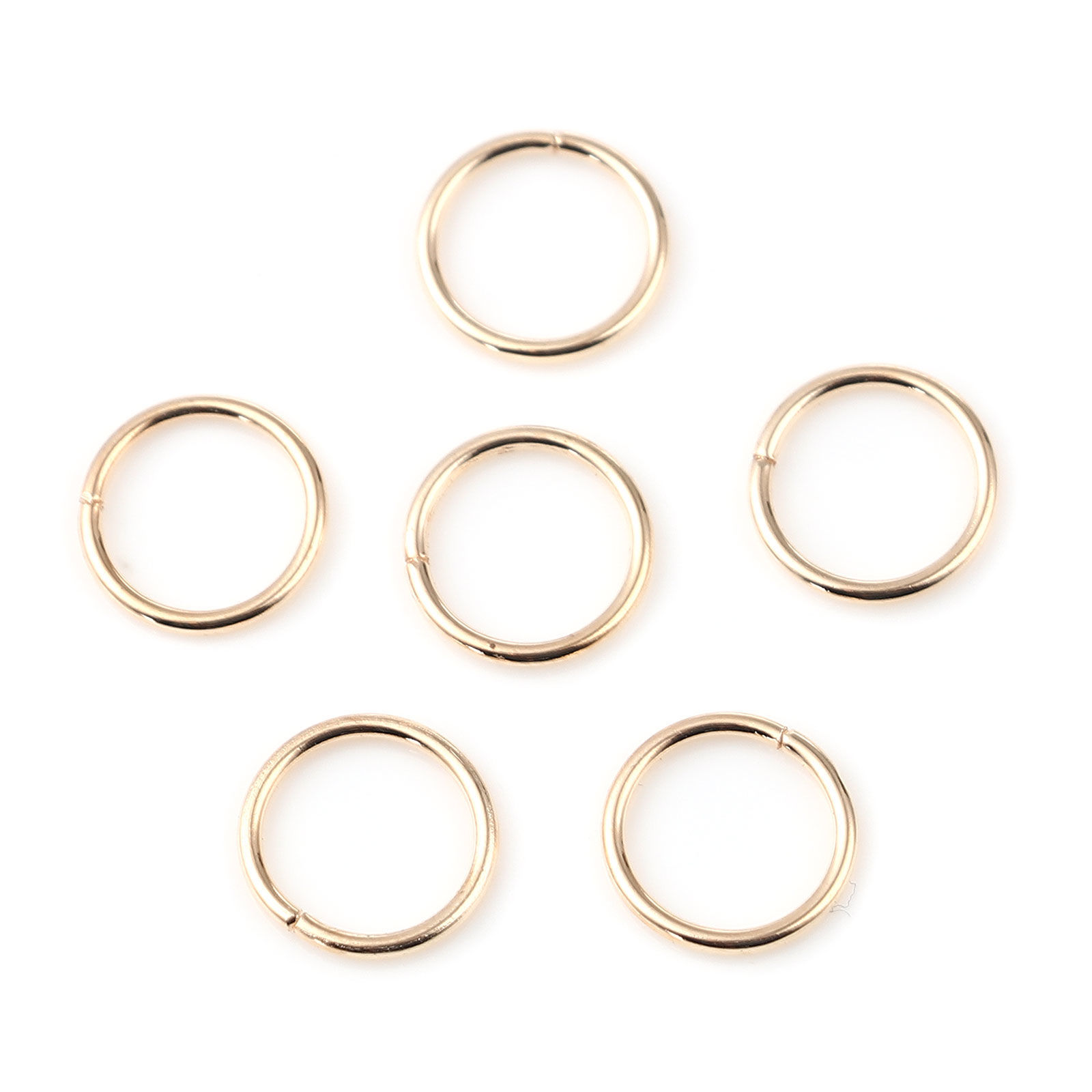 Picture of 1mm Iron Based Alloy Open Jump Rings Findings Circle Ring KC Gold Plated 8mm Dia, 200 PCs