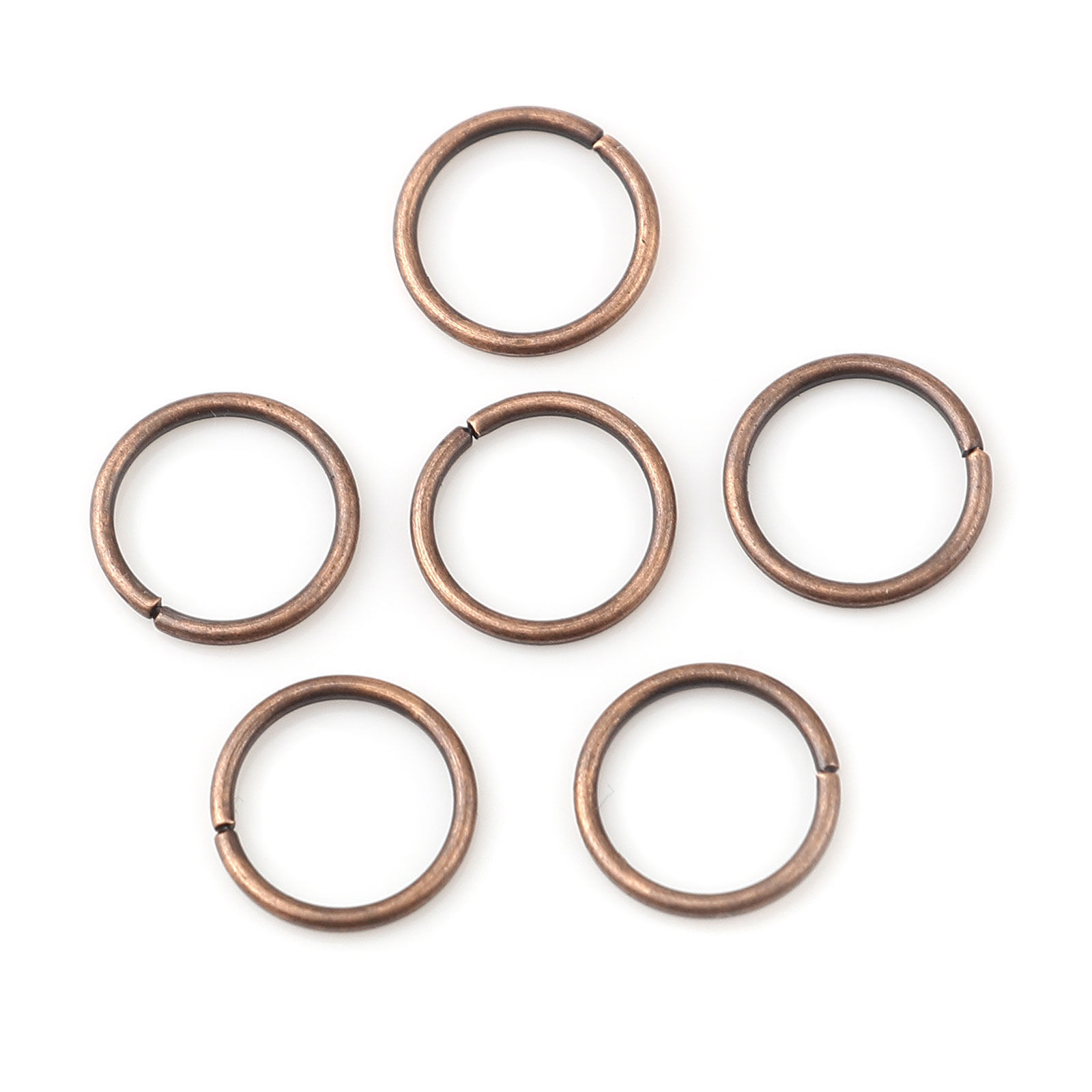 Picture of 1mm Iron Based Alloy Open Jump Rings Findings Circle Ring Antique Copper 8mm Dia, 200 PCs