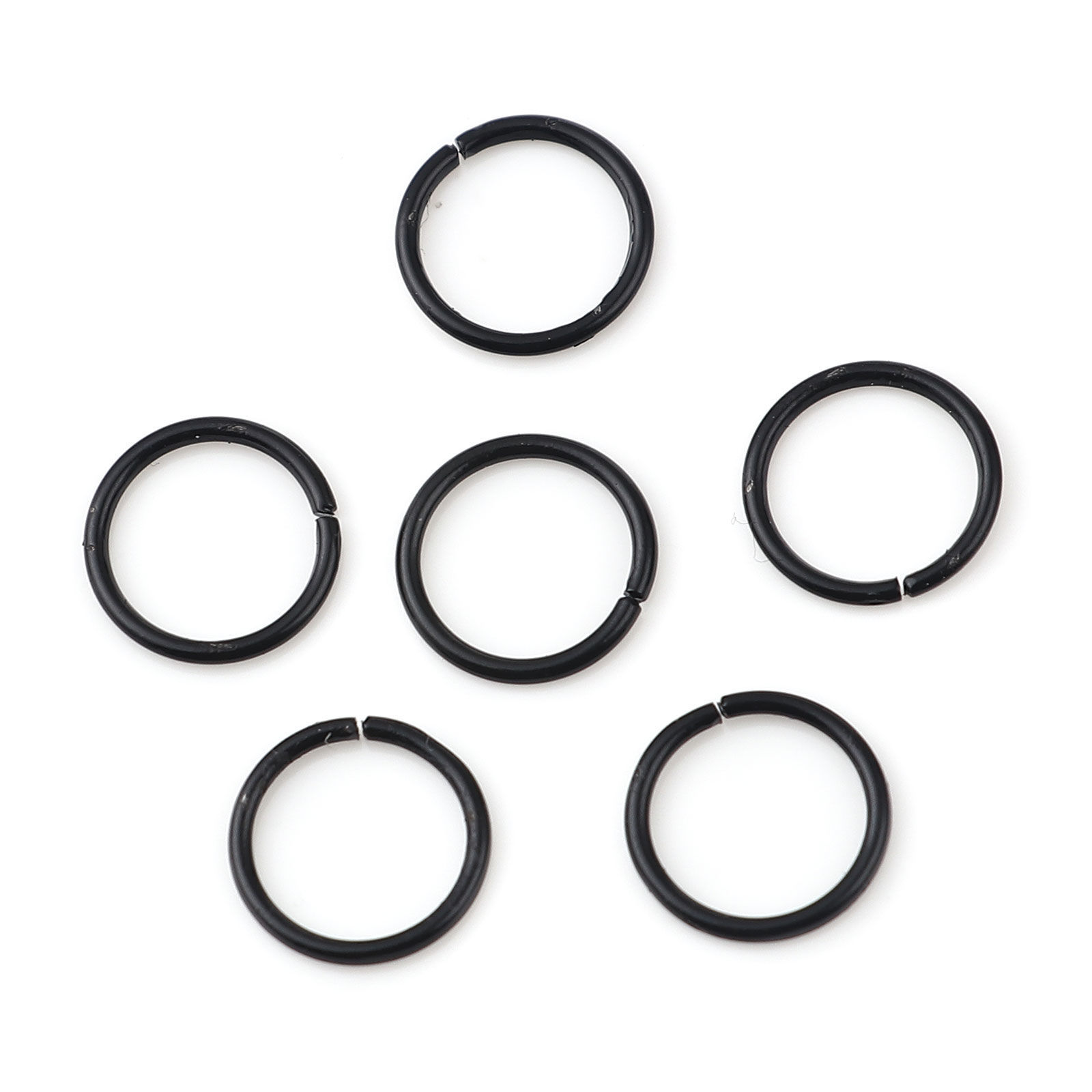 Picture of 1mm Iron Based Alloy Open Jump Rings Findings Circle Ring Black 8mm Dia, 200 PCs
