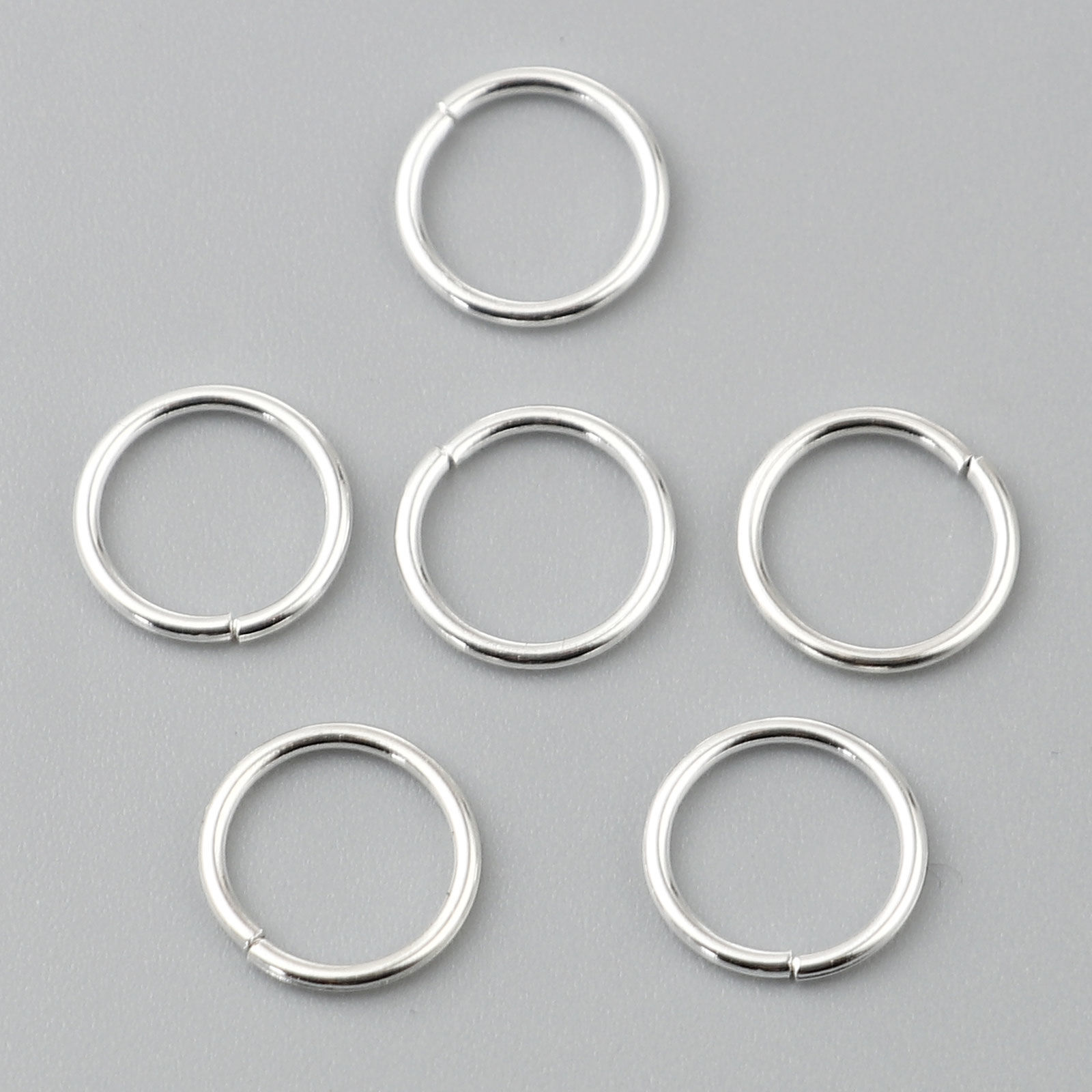 Picture of 1mm Iron Based Alloy Open Jump Rings Findings Circle Ring Silver Plated 10mm Dia, 200 PCs