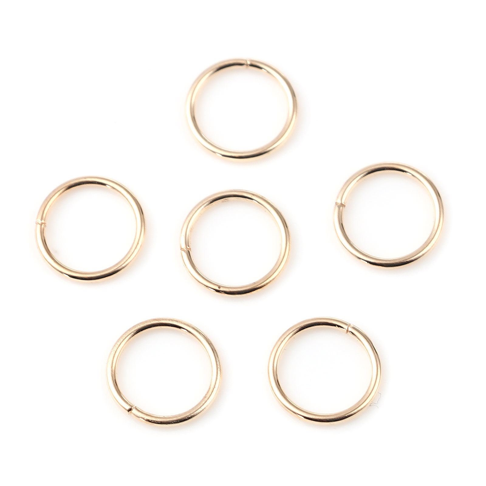 Picture of 1mm Iron Based Alloy Open Jump Rings Findings Circle Ring KC Gold Plated 10mm Dia, 200 PCs