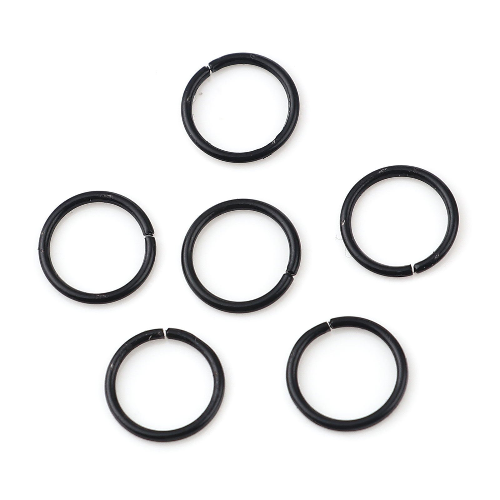Picture of 1mm Iron Based Alloy Open Jump Rings Findings Circle Ring Black 10mm Dia, 200 PCs