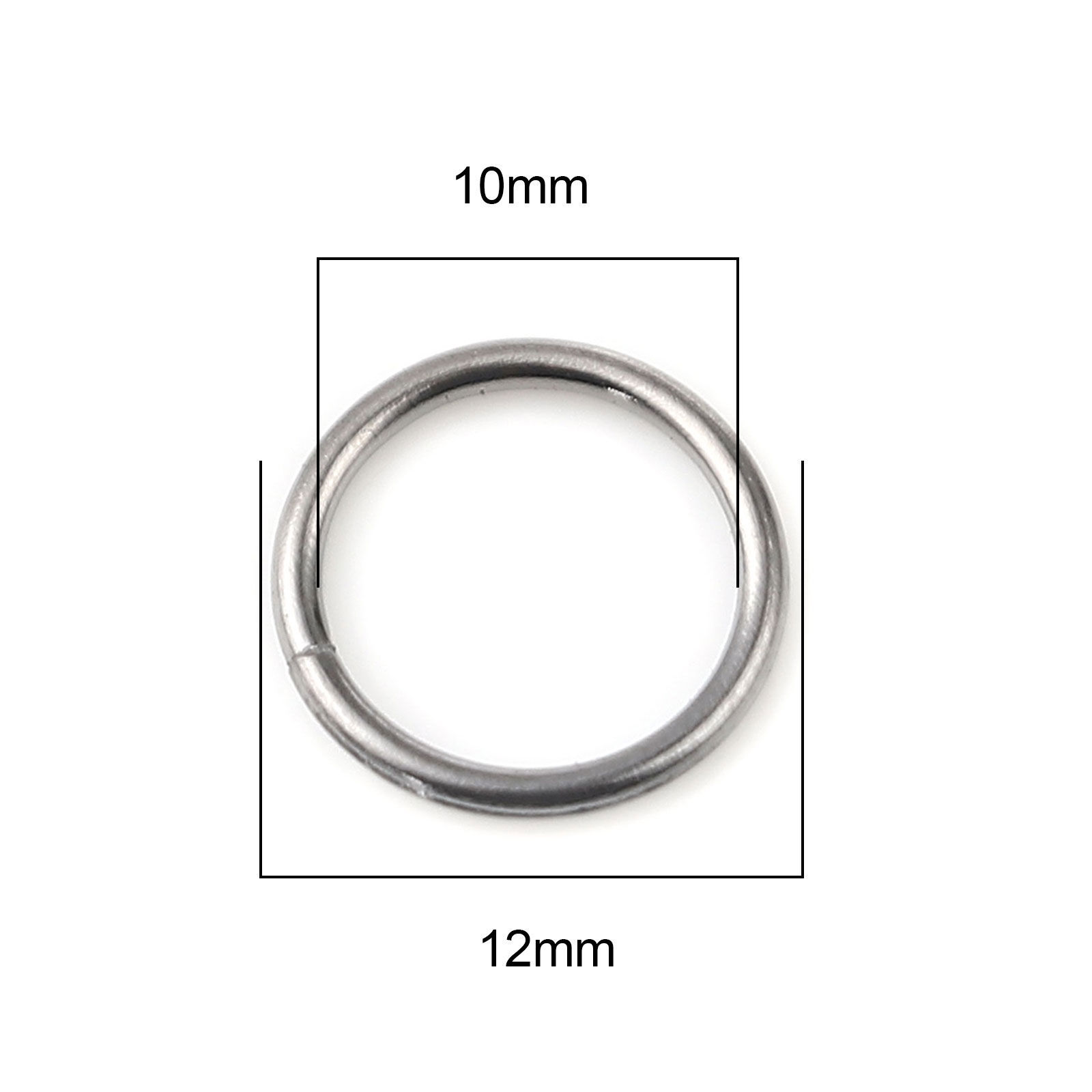 Picture of 1.2mm Iron Based Alloy Open Jump Rings Findings Circle Ring Gunmetal 12mm Dia, 200 PCs