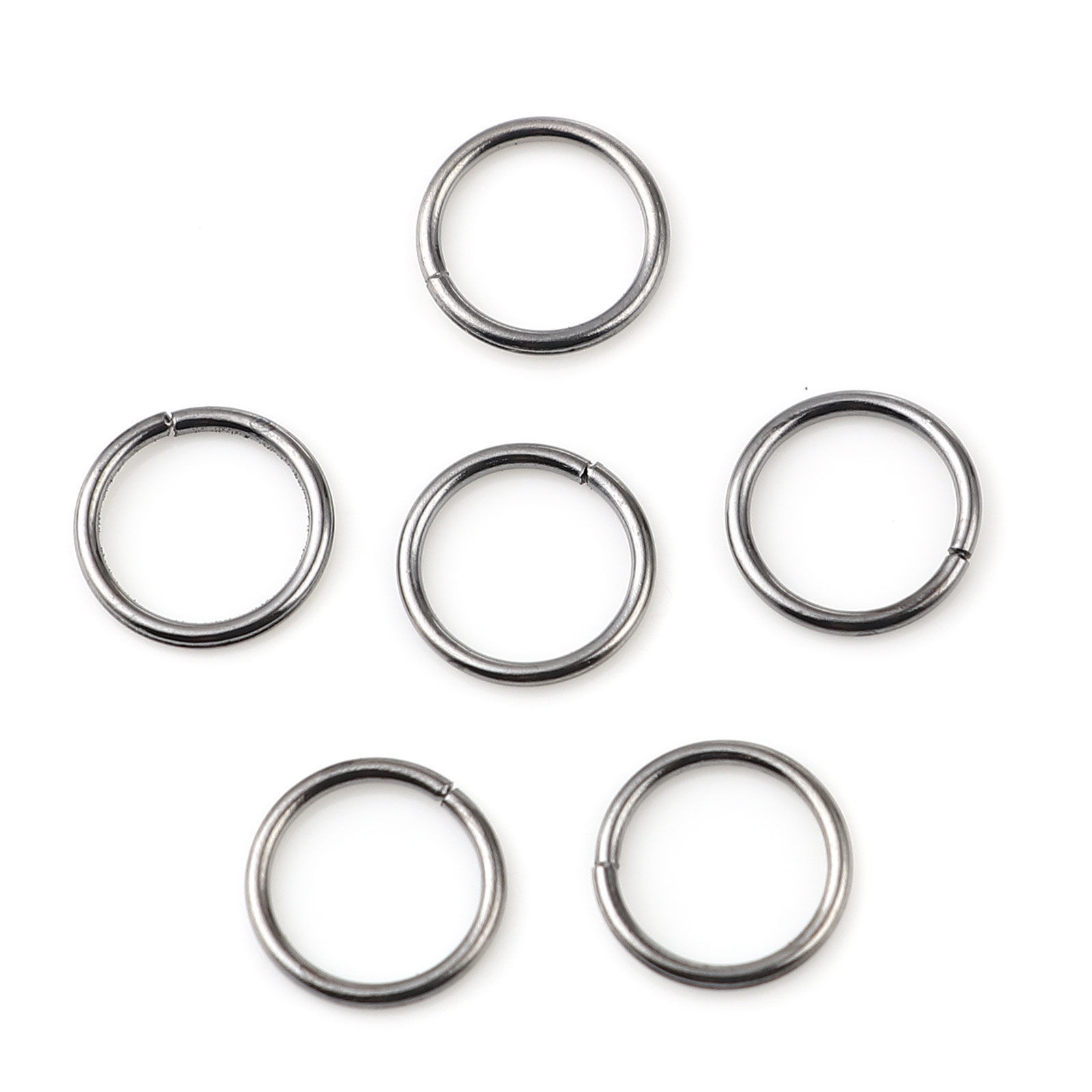 Picture of 1.2mm Iron Based Alloy Open Jump Rings Findings Circle Ring Gunmetal 12mm Dia, 200 PCs