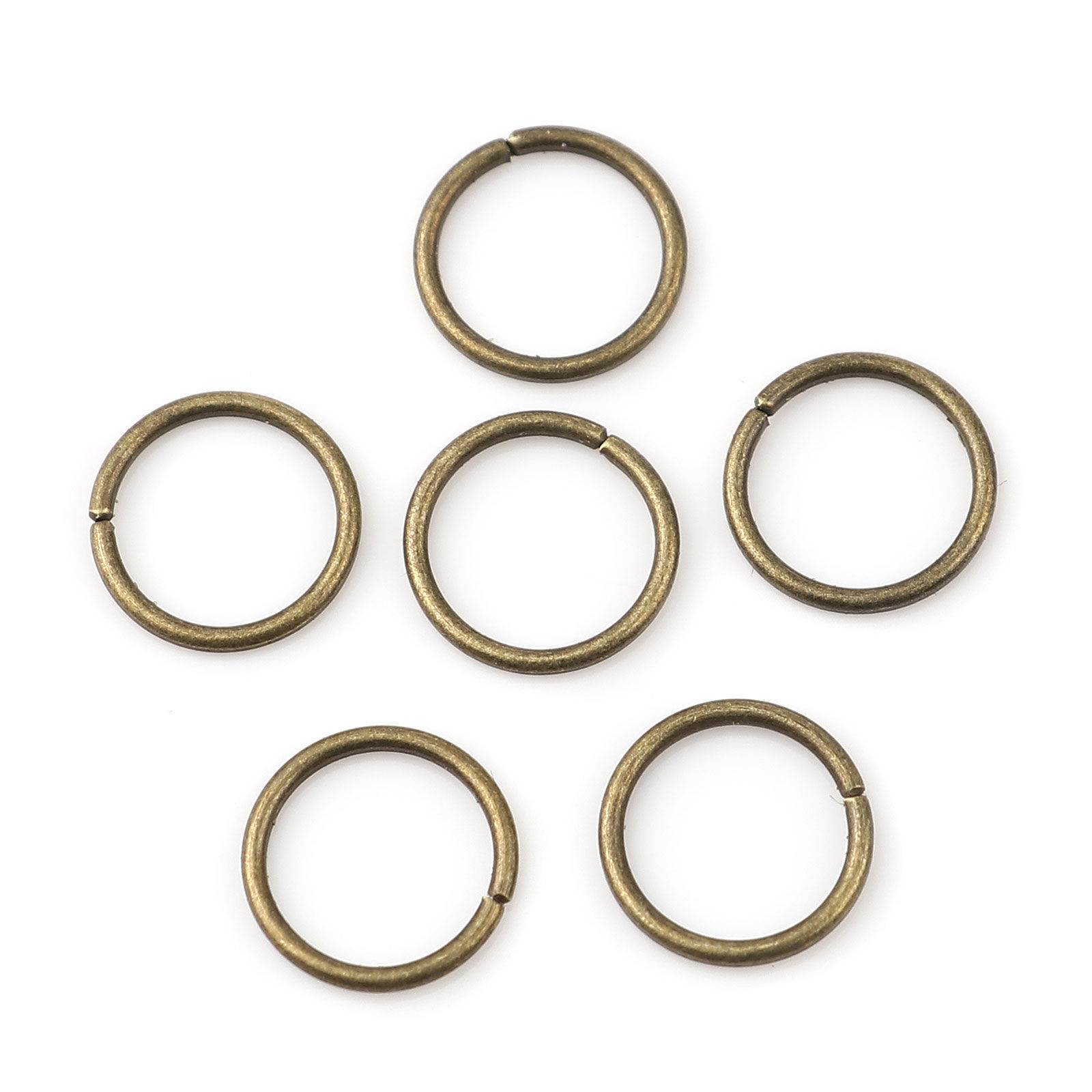 Picture of 1.2mm Iron Based Alloy Open Jump Rings Findings Circle Ring Antique Bronze 12mm Dia, 200 PCs