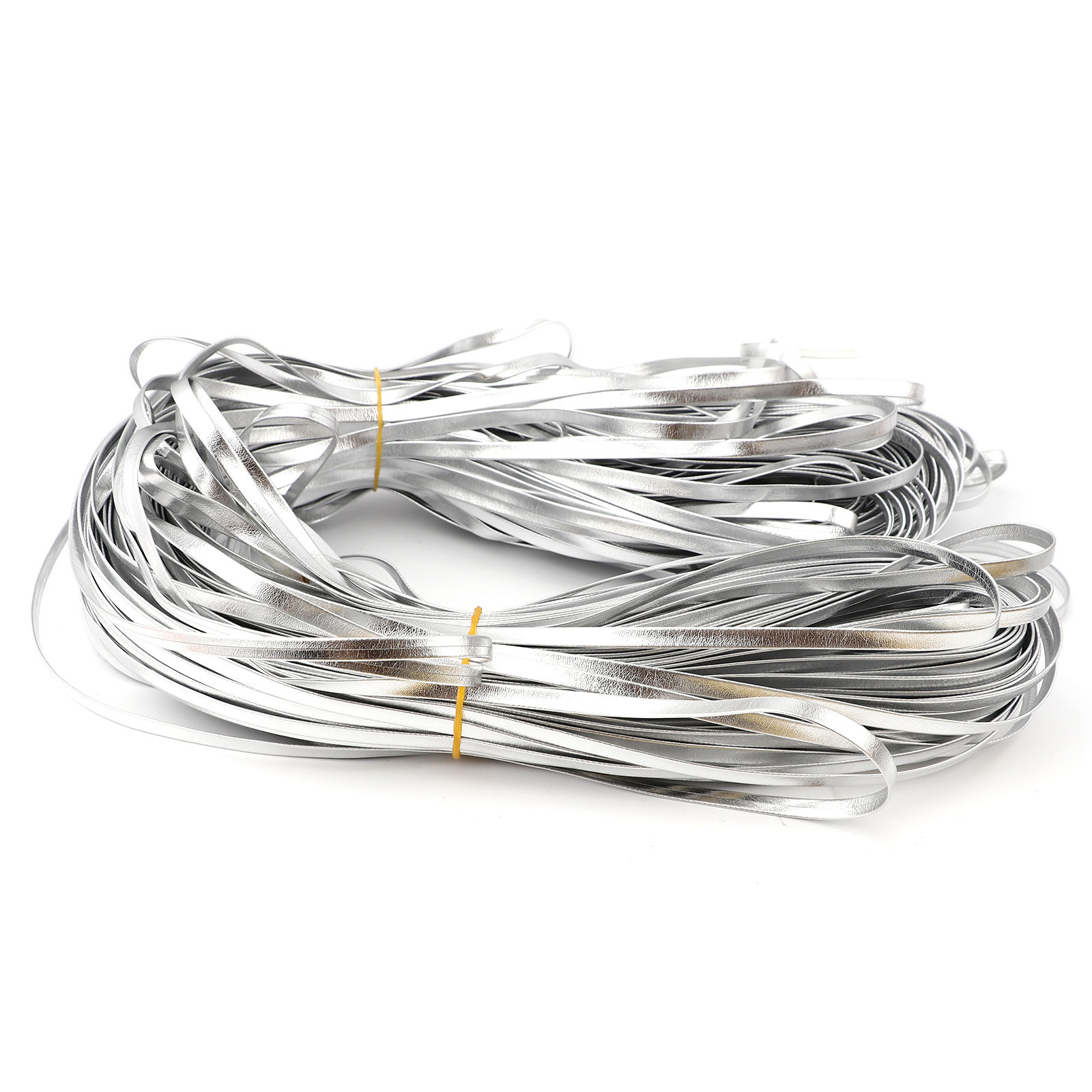Picture of PU Leather Jewelry Cord Rope Silver Color 5mm, 10 M