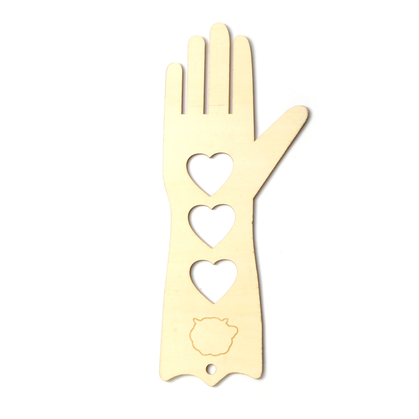 Picture of S Wood Sewing Tools Knitting Template For Making Glove Natural Heart 28.9cm x 11.4cm, 2 PCs