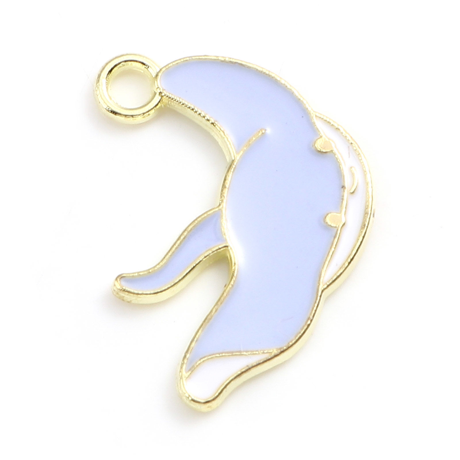 Picture of Zinc Based Alloy Ocean Jewelry Charms Ray Skate Fish Gold Plated Light Blue Violet Enamel 20mm x 15mm, 20 PCs