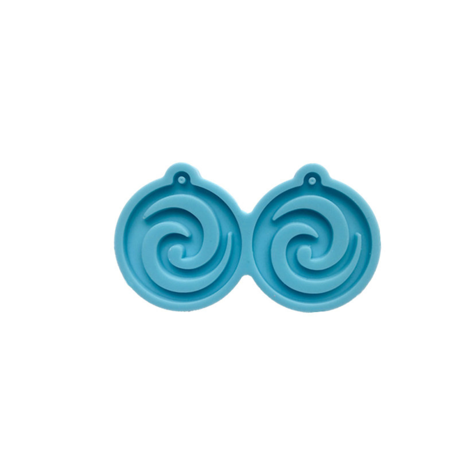 Picture of Silicone Resin Mold For Jewelry Making Pendant Earrings  Round Blue 7.8cm x 4.5cm, 5 PCs
