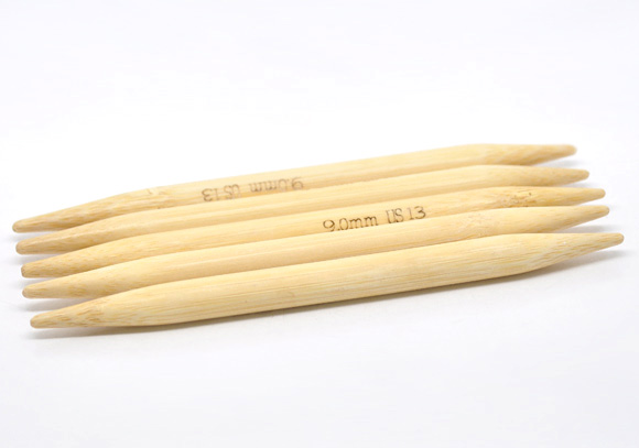 Picture of (US13 9.0mm) Bamboo Double Pointed Knitting Needles Natural 13cm(5 1/8") long, 1 Set ( 5 PCs/Set)