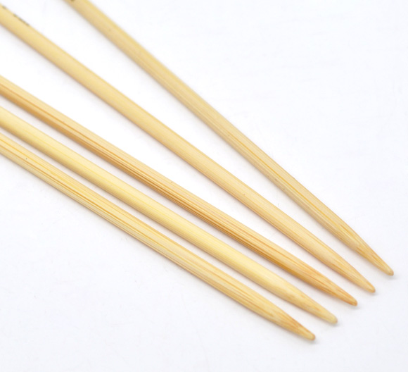 Image de (US3 3.25mm) Aiguilles à Tricoter Double Point en Bambou Couleur Naturelle 20cm Long, 1 Kit ( 5 Pcs/Kit)