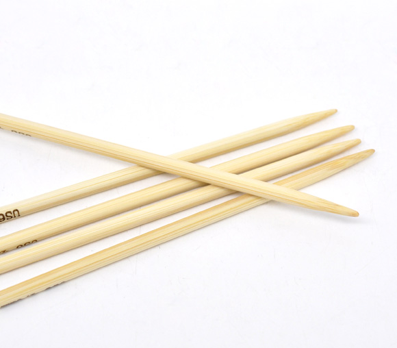 Picture of (US6 4.0mm) Bamboo Double Pointed Knitting Needles Natural 20cm(7 7/8") long, 1 Set ( 5 PCs/Set)