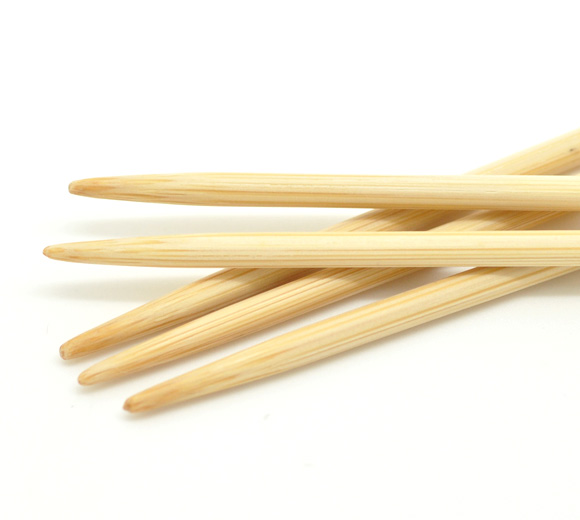 Picture of (UK11 3.0mm) Bamboo Double Pointed Knitting Needles Natural 20cm(7 7/8") long, 1 Set ( 5 PCs/Set)
