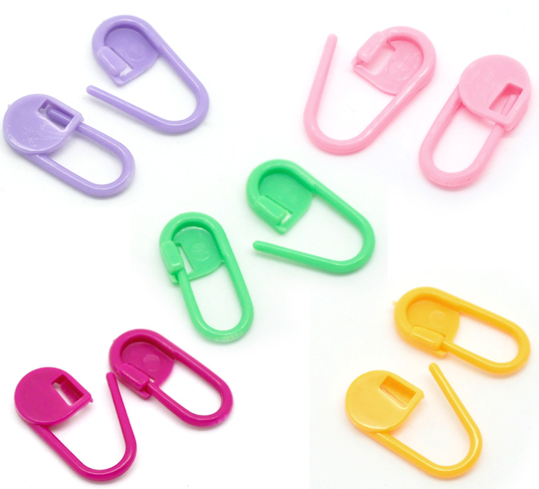 Picture of Plastic Knitting Stitch Holders Mixed Color 22mm x 11.5mm, 200 PCs