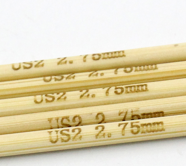 Picture of (US2 2.75mm) Bamboo Double Pointed Knitting Needles Natural 10cm(3 7/8") long, 1 Set ( 5 PCs/Set)