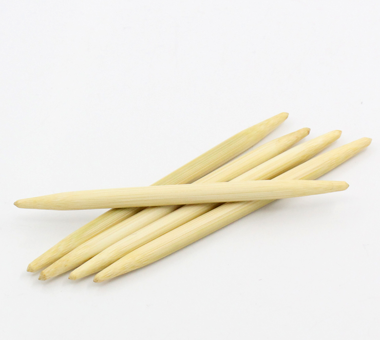 Picture of (US10 6.0mm) Bamboo Double Pointed Knitting Needles Natural 10cm(3 7/8") long, 1 Set ( 5 PCs/Set)